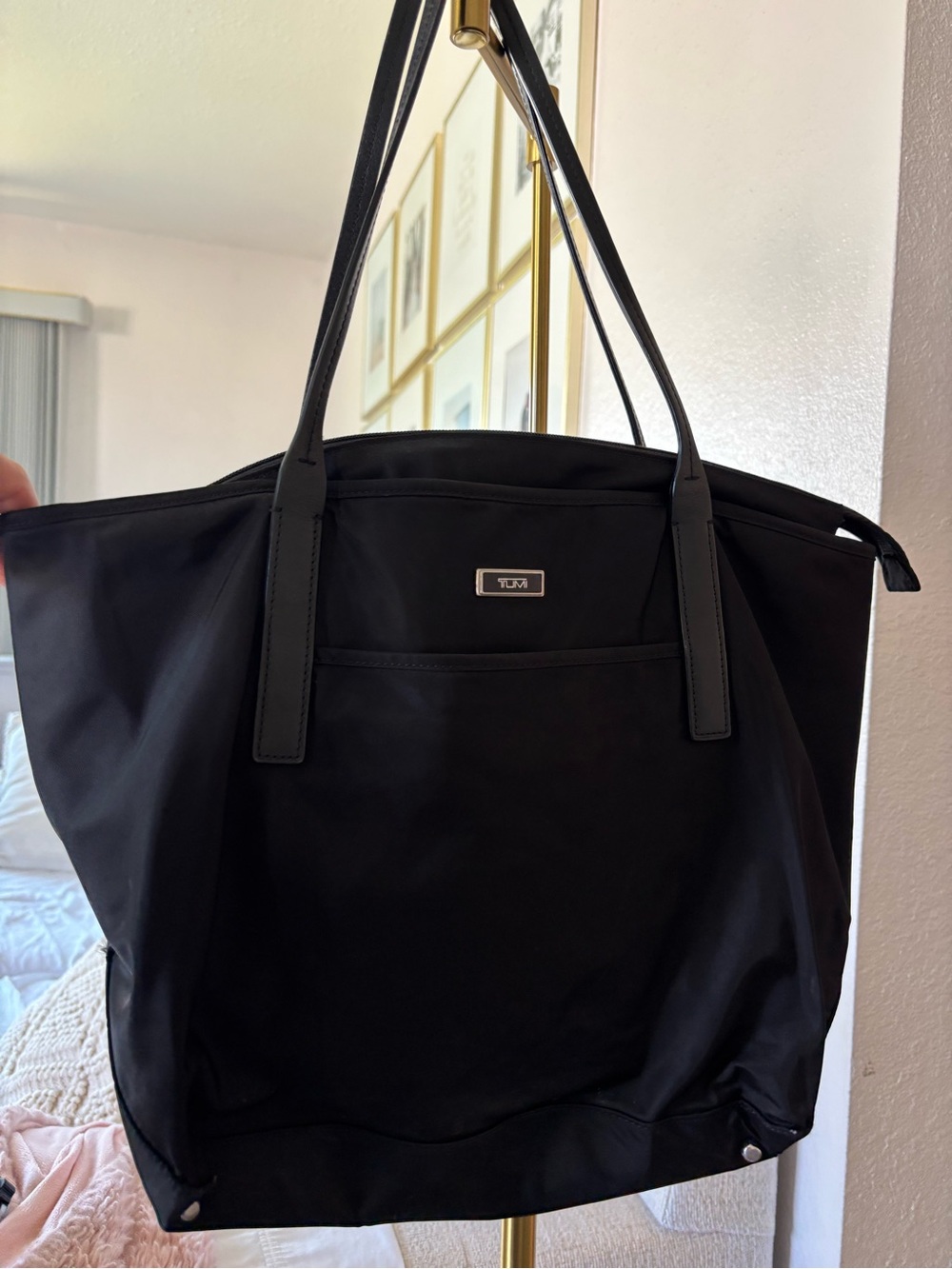 Tumi Black Nylon Everyday Tote with Front Pocket
